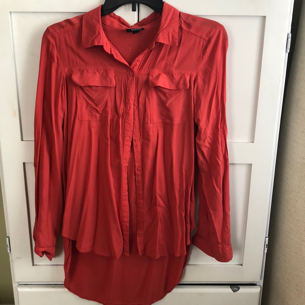 A.N.A. Bright orange button up